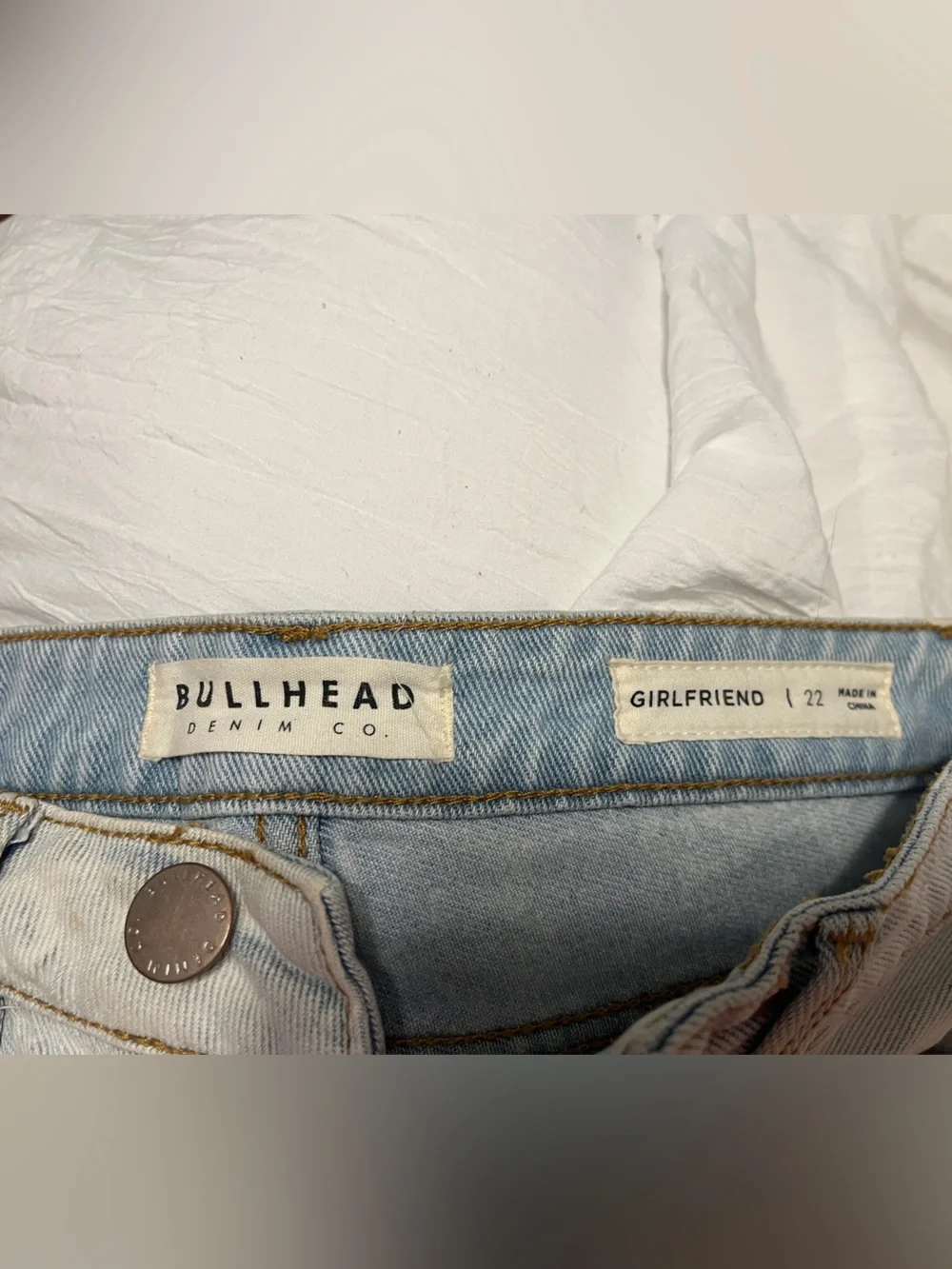 Bullhead Light Blue Distressed Denim Shorts